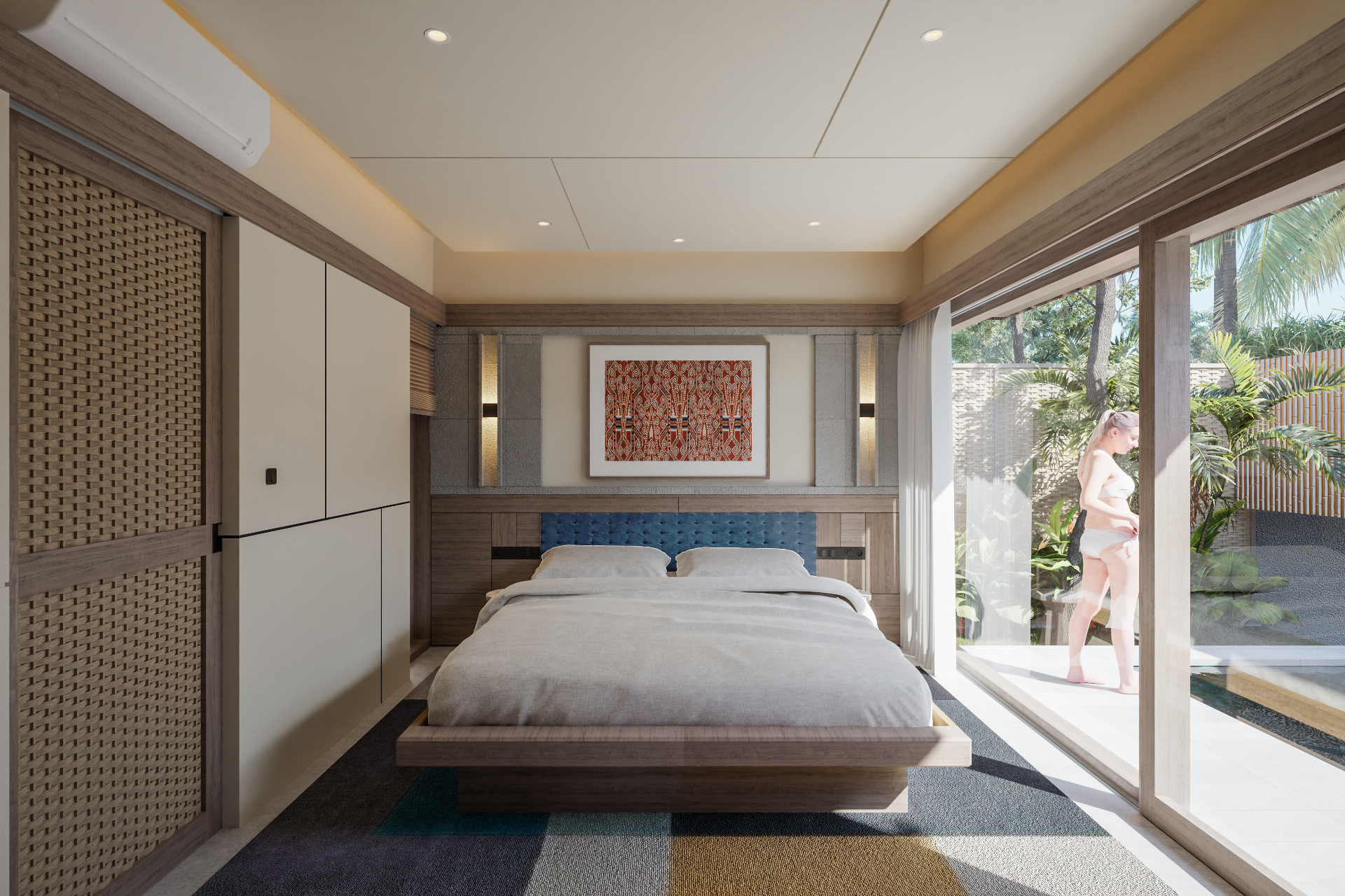 Private pool villa with king bed at Kalm Nusa Lembongan resort