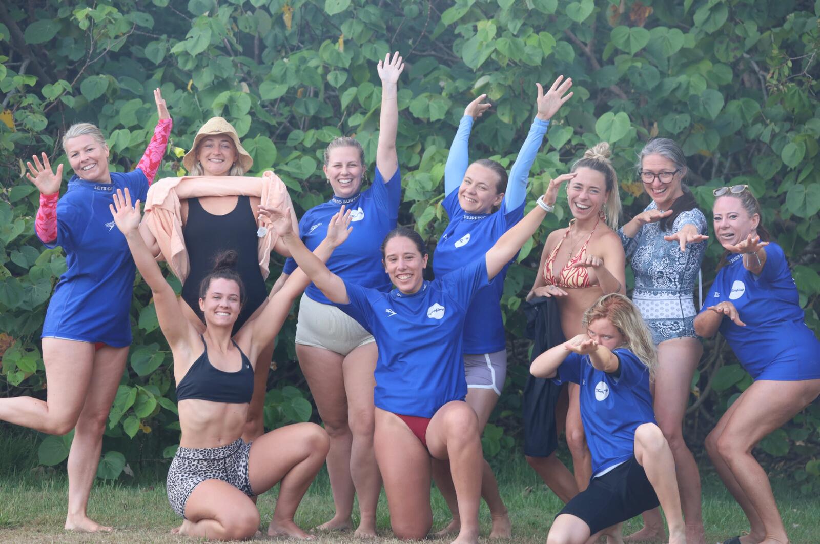 Women surfing at Byron Bay Australia